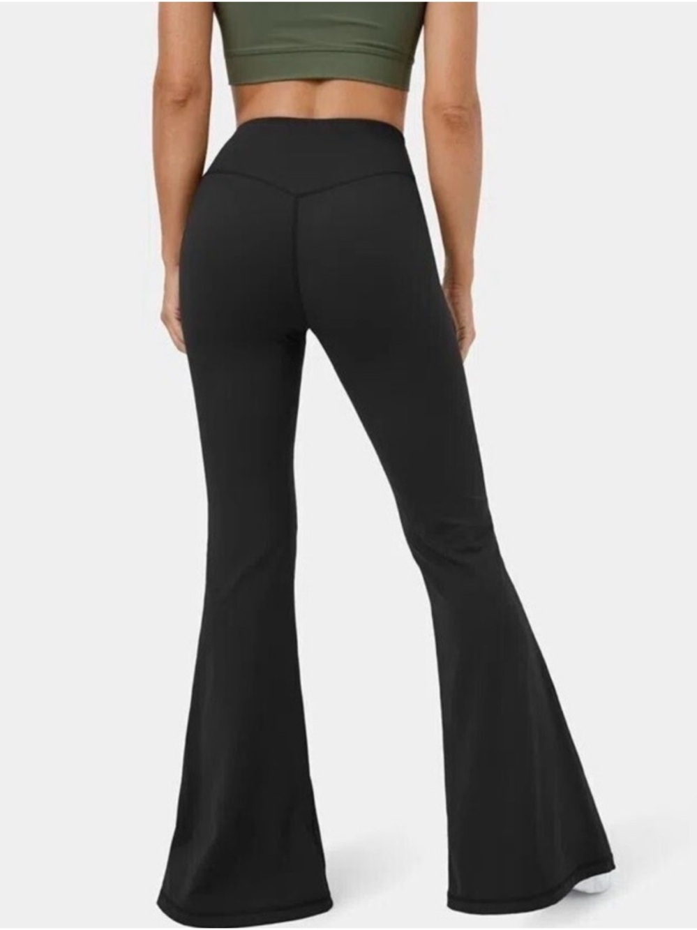 NWT Halara Cloudful High Waist Split Hem Super Flare Yoga Leggings Black size M - Picture 3 of 7